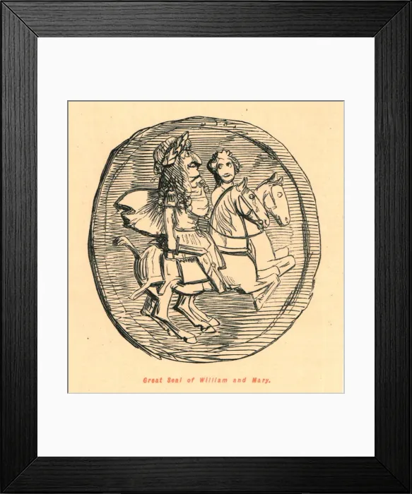 Framed Print : Great Seal of William and Mary, 1897. Creator: John Leech Framed Print : Great Seal of William and Mary, 1897. Creator: John Leech