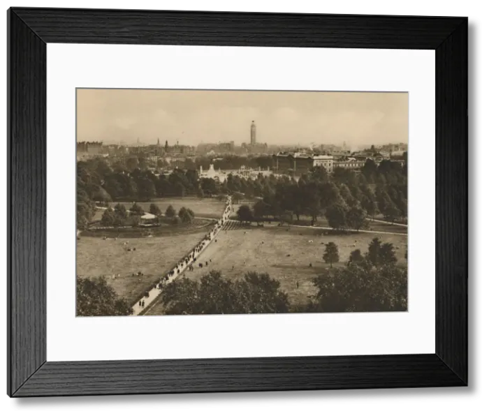 Framed Print : Green Park and Westminster from the Structure That Has Usurped The Site of Old Devonshire, c1935