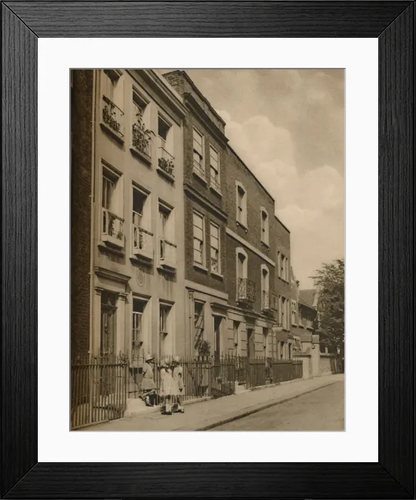 Framed Print : Three Little Maids from School on the Steps of Leigh Hunts House, c1935. Creator: Donald McLeish