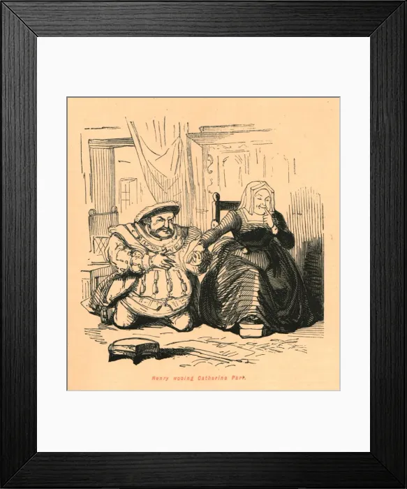 Framed Print : Henry wooing Catherine Parr, 1897. Creator: John Leech Framed Print : Henry wooing Catherine Parr, 1897. Creator: John Leech