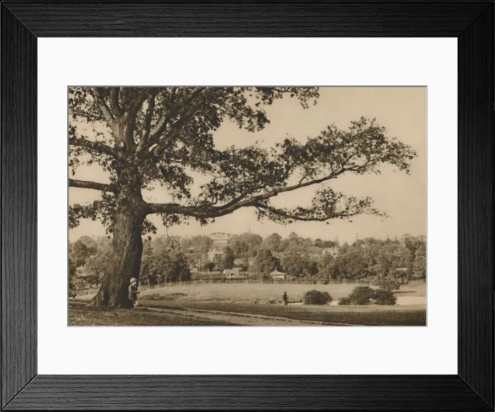 Framed Print : Looking from the Green Slopes of Caen Wood Towards the Church Spire of Old Highgate, c1935 Framed Print : Looking from the Green Slopes of Caen Wood Towards the Church Spire of Old Highgate, c1935