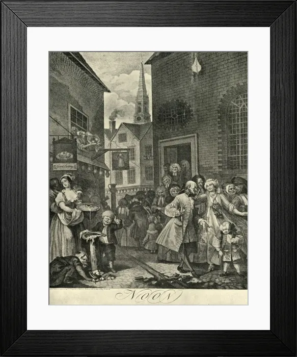 Framed Print : Covent Garden at Mid-Day, 1738, (1925). Creator: William Hogarth Framed Print : Covent Garden at Mid-Day, 1738, (1925). Creator: William Hogarth