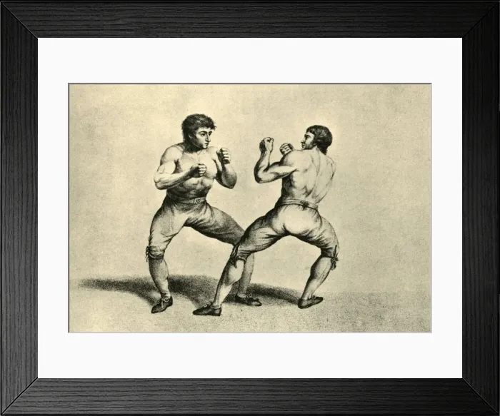 Framed Print : Humphreys and Mendoza, 1790, (1925). Creator: Charles Reuben Ryley