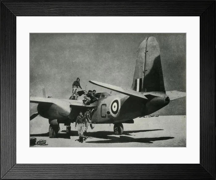 Framed Print : The hot sun streams down on a desert landing ground, c1942-1943, (1945). Creator: Unknown