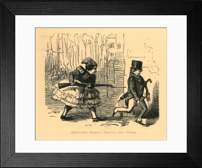 Framed Print : Hostilities between England and France, 1897. Creator: John Leech Framed Print : Hostilities between England and France, 1897. Creator: John Leech