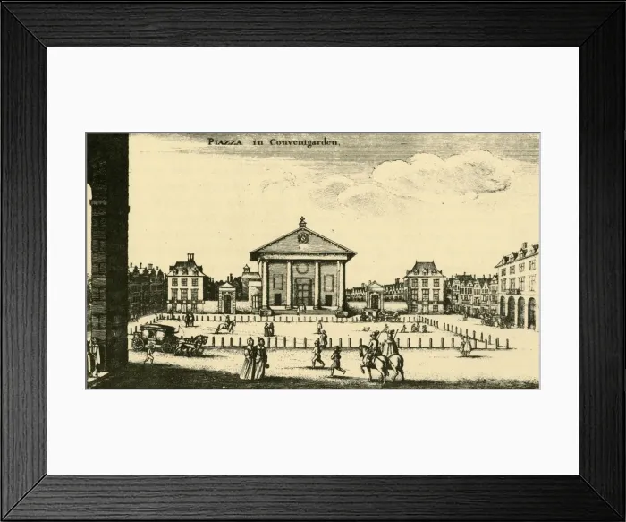 Framed Print : Piazza in Covent Garden, 18th century, (1925). Creator: Unknown Framed Print : Piazza in Covent Garden, 18th century, (1925). Creator: Unknown