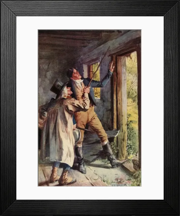 Framed Print : He Pointed To A Rusty Iron Staple, 1928. Creator: Charles Edmund Brock Framed Print : He Pointed To A Rusty Iron Staple, 1928. Creator: Charles Edmund Brock