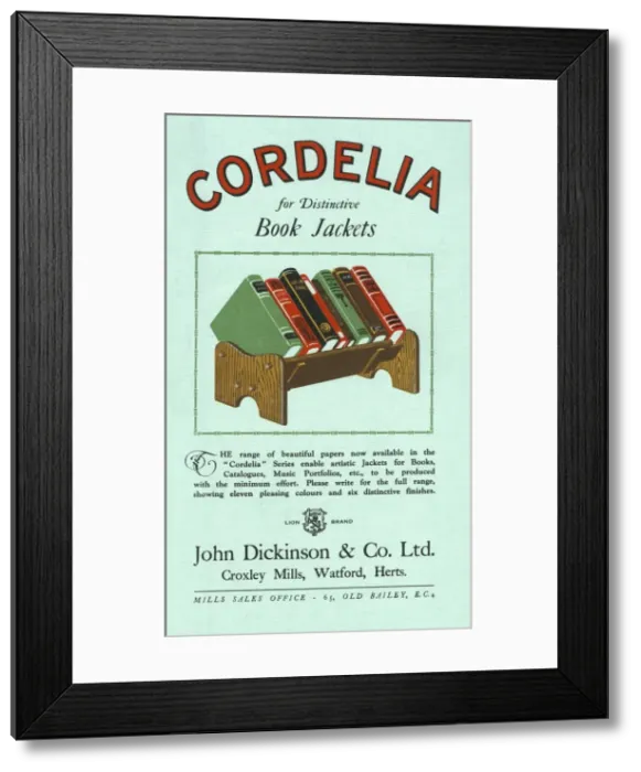 Framed Print : Cordelia for Distinctive Book Jackets, 1928. Creator: Unknown Framed Print : Cordelia for Distinctive Book Jackets, 1928. Creator: Unknown