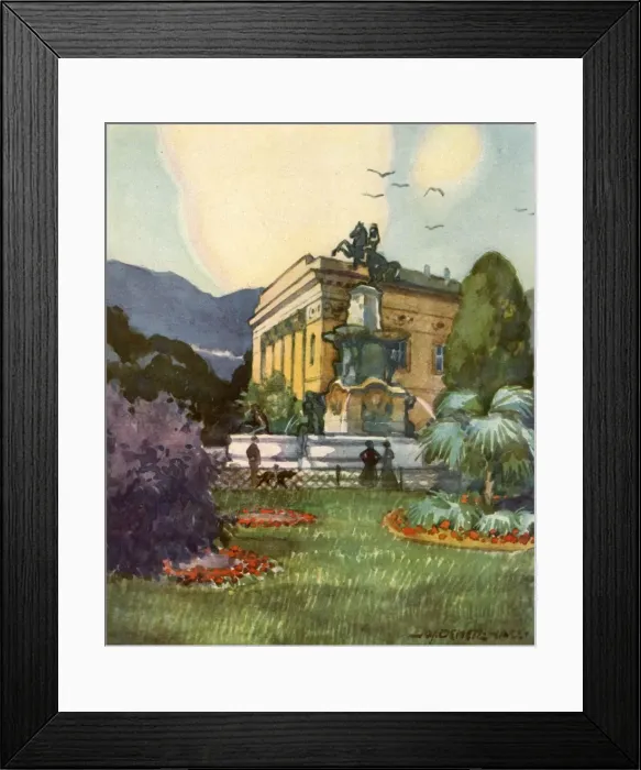 Framed Print : Leopoldsbrunnen und Stadttheater, (Leopolds fountain and city theater), c1929 Framed Print : Leopoldsbrunnen und Stadttheater, (Leopolds fountain and city theater), c1929