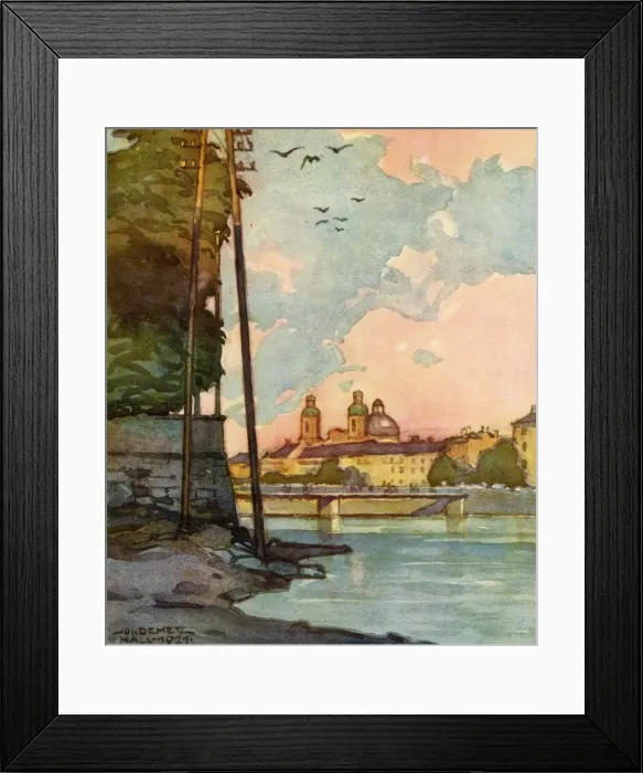 Framed Print : Blick Auf Die Innbrucke, (Overlooking the River Inn), c1929. Creator: Unknown Framed Print : Blick Auf Die Innbrucke, (Overlooking the River Inn), c1929. Creator: Unknown