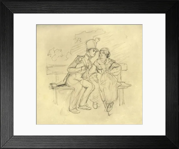 Framed Print : Der Antrag, mid-late 19th century, (c1924). Creator: Carl Spitzweg Framed Print : Der Antrag, mid-late 19th century, (c1924). Creator: Carl Spitzweg