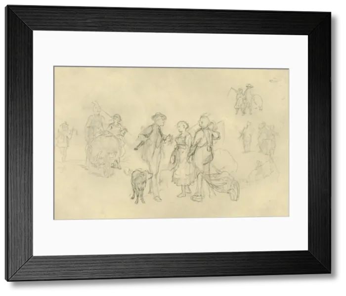 Framed Print : Verabredetes Rendezvous, mid-late 19th century, (c1924). Creator: Carl Spitzweg Framed Print : Verabredetes Rendezvous, mid-late 19th century, (c1924). Creator: Carl Spitzweg