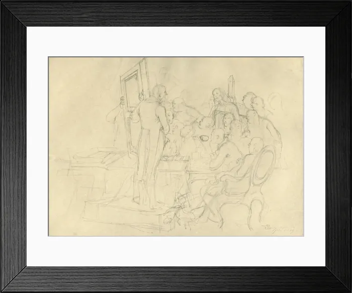 Framed Print : Die Kunstauktion, mid-late 19th century, (c1924). Creator: Carl Spitzweg Framed Print : Die Kunstauktion, mid-late 19th century, (c1924). Creator: Carl Spitzweg