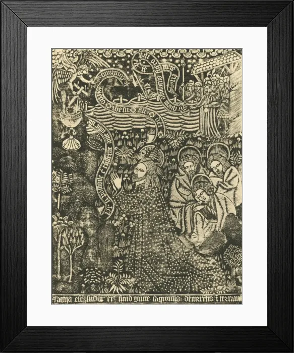 Framed Print : Christ on the Mount of Olives (Dotted Print), 1915. Creator: Unknown Framed Print : Christ on the Mount of Olives (Dotted Print), 1915. Creator: Unknown