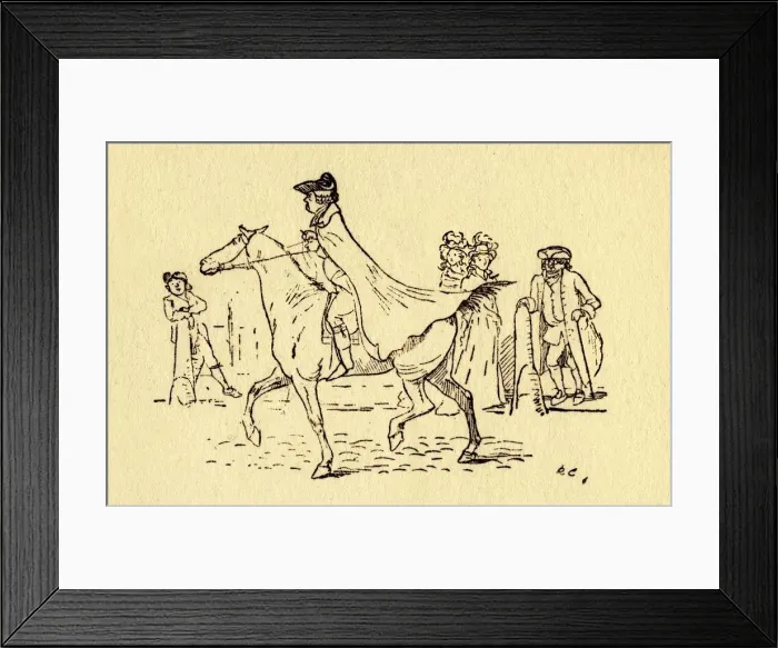 Framed Print : John Gilpin sets out on his journey to Edmonton, 1878, (c1918). Creator: Randolph Caldecott Framed Print : John Gilpin sets out on his journey to Edmonton, 1878, (c1918). Creator: Randolph Caldecott