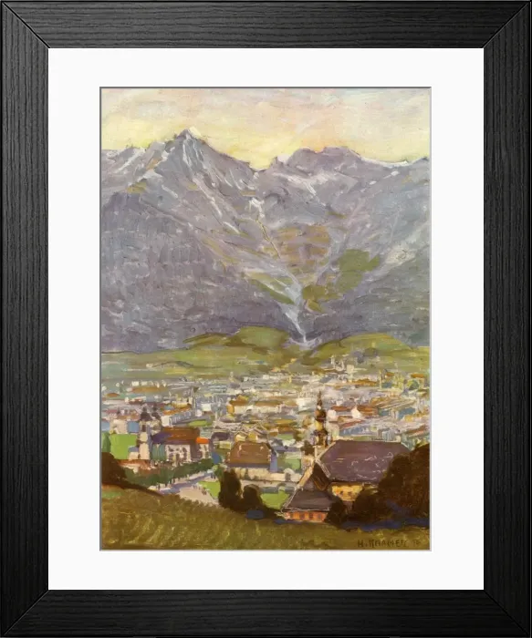 Framed Print : Blick Vom Berg Isel Auf Innsbruck, (View From Bergisel of Innsbruck), c1929. Creator: Unknown Framed Print : Blick Vom Berg Isel Auf Innsbruck, (View From Bergisel of Innsbruck), c1929. Creator: Unknown