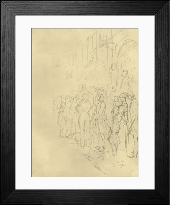 Framed Print : In Erwartung der Prozession, mid-late 19th century, (c1924). Creator: Carl Spitzweg