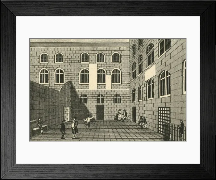 Framed Print : Newgate, Inner Court, 18th century, (1925). Creator: Unknown Framed Print : Newgate, Inner Court, 18th century, (1925). Creator: Unknown