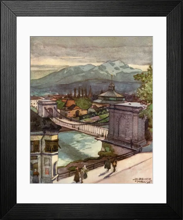 Framed Print : Kettenbrucke, (Chain bridge), c1929. Creator: Unknown Framed Print : Kettenbrucke, (Chain bridge), c1929. Creator: Unknown