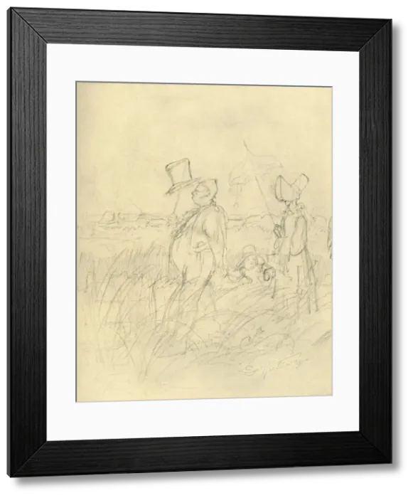 Framed Print : Sonntagsspaziergang, mid-late 19th century, (c1924). Creator: Carl Spitzweg Framed Print : Sonntagsspaziergang, mid-late 19th century, (c1924). Creator: Carl Spitzweg