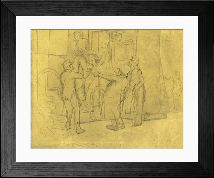 Framed Print : Willkommen, mid-late 19th century, (c1924). Creator: Carl Spitzweg