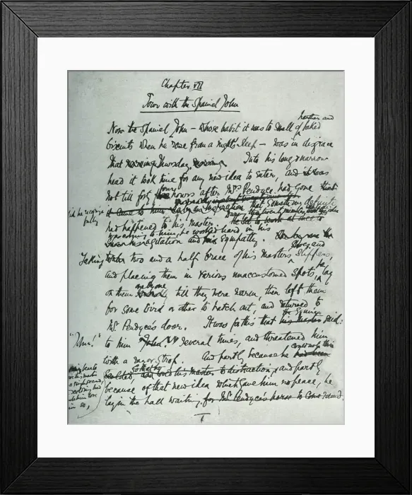 Framed Print : Facsimile page of MS for The Country House, by John Galsworthy, 1907, (1928) Framed Print : Facsimile page of MS for The Country House, by John Galsworthy, 1907, (1928)