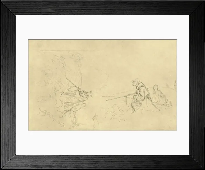 Framed Print : Der Sonntagsjager, mid-late 19th century, (c1924). Creator: Carl Spitzweg Framed Print : Der Sonntagsjager, mid-late 19th century, (c1924). Creator: Carl Spitzweg