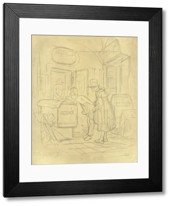 Framed Print : Zollvisitation I, mid-late 19th century, (c1924). Creator: Carl Spitzweg Framed Print : Zollvisitation I, mid-late 19th century, (c1924). Creator: Carl Spitzweg