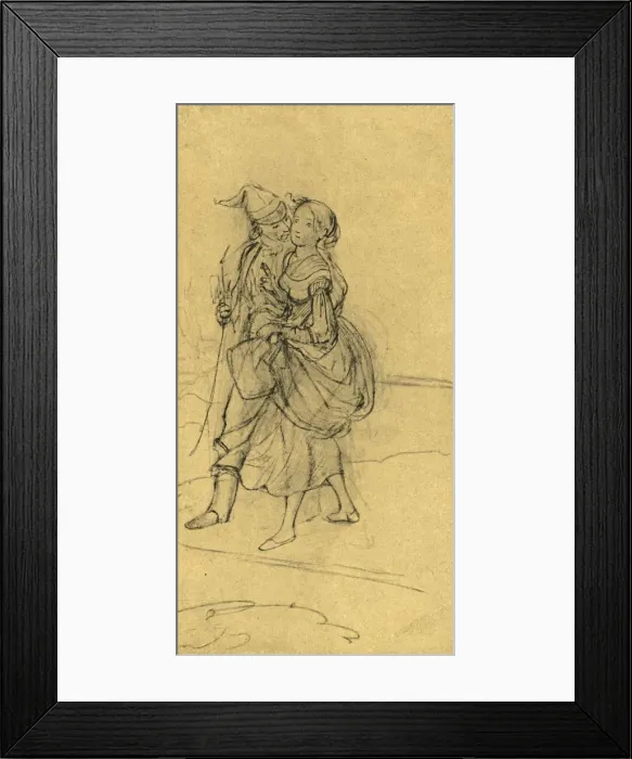 Framed Print : Gefahrliche Frage, mid-late 19th century, (c1924). Creator: Carl Spitzweg Framed Print : Gefahrliche Frage, mid-late 19th century, (c1924). Creator: Carl Spitzweg