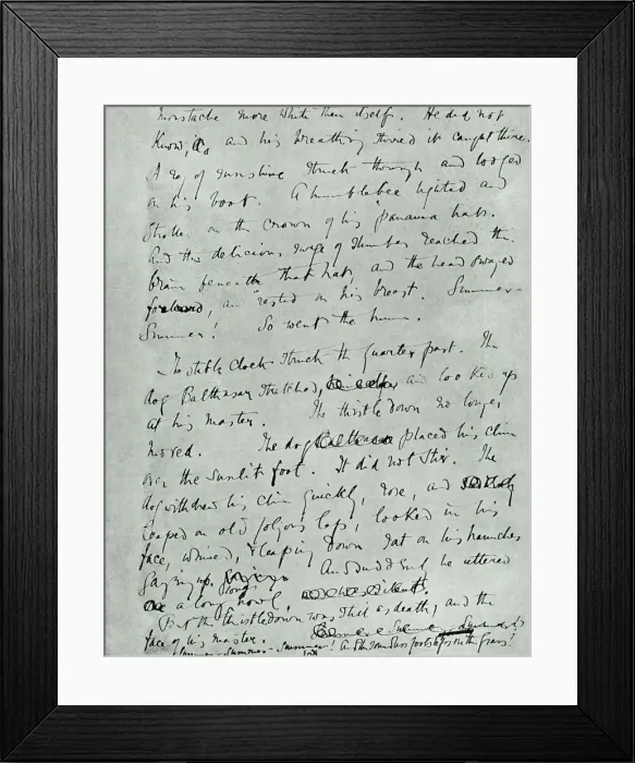 Framed Print : Facsimile page of MS for Indian Summer of a Forsyte, by John Galsworthy, 1918, (1928) Framed Print : Facsimile page of MS for Indian Summer of a Forsyte, by John Galsworthy, 1918, (1928)