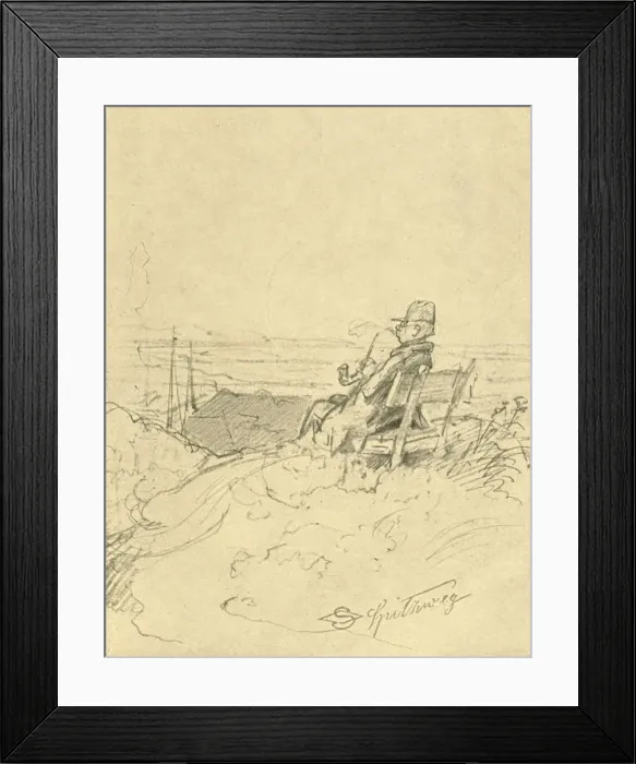 Framed Print : Nach der Arbeit ist gut ruhn, mid-late 19th century, (c1924). Creator: Carl Spitzweg Framed Print : Nach der Arbeit ist gut ruhn, mid-late 19th century, (c1924). Creator: Carl Spitzweg