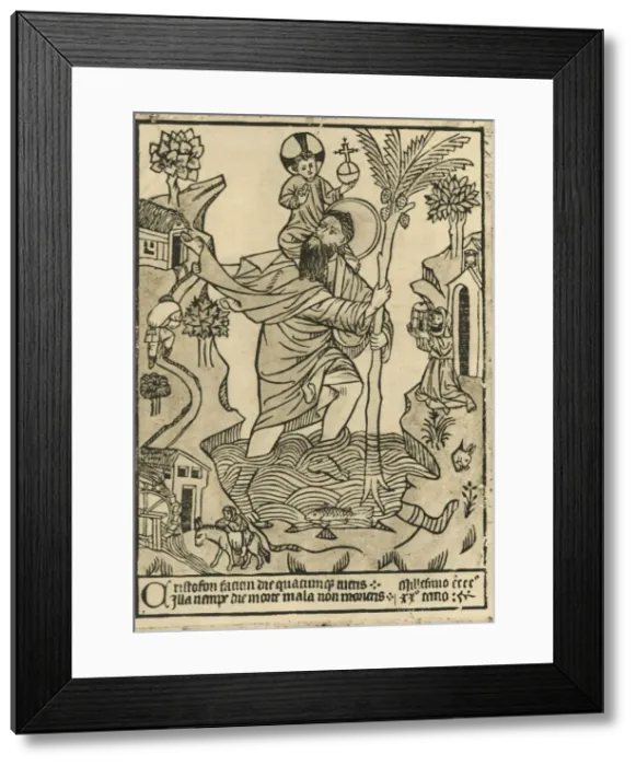 Framed Print : St. Christopher. 1423, 1915. Creator: Unknown Framed Print : St. Christopher. 1423, 1915. Creator: Unknown