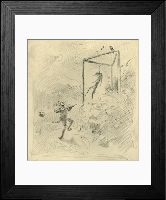 Framed Print : Galgenmusik, mid-late 19th century, (c1924). Creator: Carl Spitzweg Framed Print : Galgenmusik, mid-late 19th century, (c1924). Creator: Carl Spitzweg