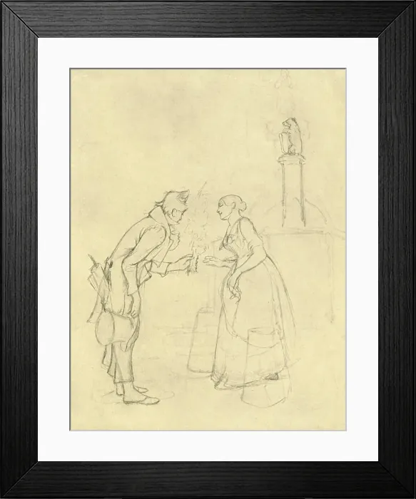 Framed Print : Der Schüchterne Freier, mid-late 19th century, (c1924). Creator: Carl Spitzweg Framed Print : Der Schüchterne Freier, mid-late 19th century, (c1924). Creator: Carl Spitzweg
