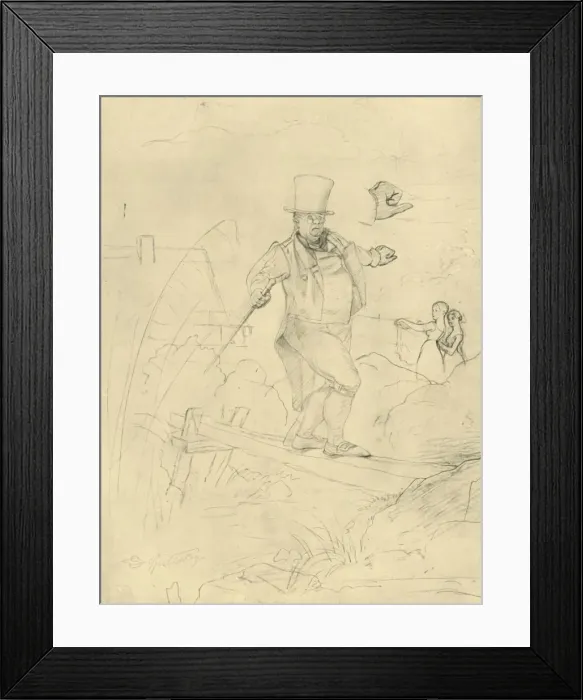 Framed Print : Schwierige Passage, mid-late 19th century, (c1924). Creator: Carl Spitzweg Framed Print : Schwierige Passage, mid-late 19th century, (c1924). Creator: Carl Spitzweg