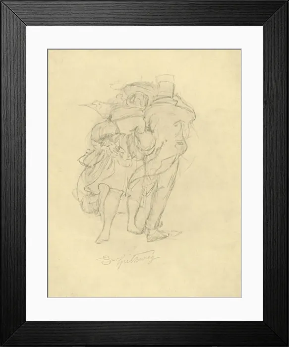 Framed Print : Bei Sturm und Regen, mid-late 19th century, (c1924). Creator: Carl Spitzweg Framed Print : Bei Sturm und Regen, mid-late 19th century, (c1924). Creator: Carl Spitzweg