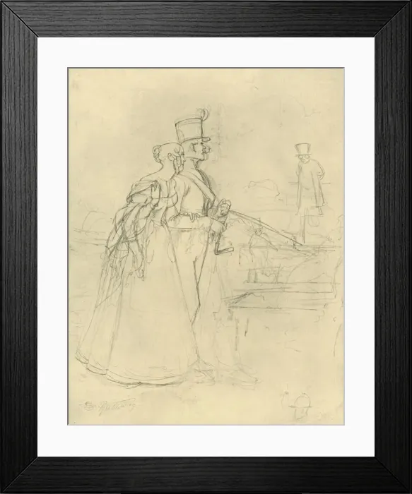 Framed Print : Die Begegnung, mid-late 19th century, (c1924). Creator: Carl Spitzweg Framed Print : Die Begegnung, mid-late 19th century, (c1924). Creator: Carl Spitzweg