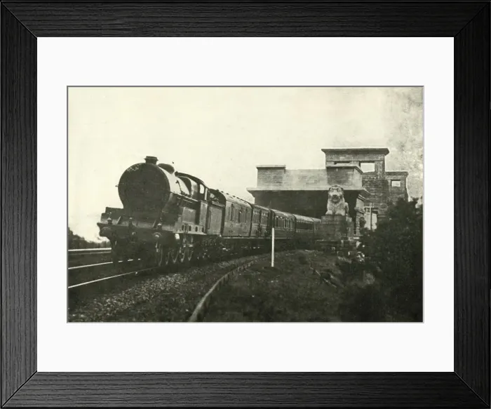 Framed Print : The Irish Mail Leaving The Menai Bridge, c1930. Creator: Unknown Framed Print : The Irish Mail Leaving The Menai Bridge, c1930. Creator: Unknown