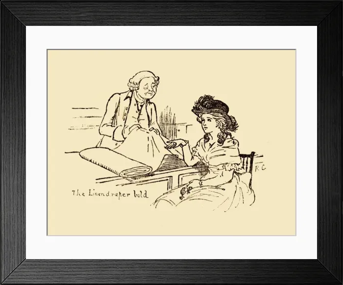Framed Print : The Linendraper Bold, 1878, (c1918). Creator: Randolph Caldecott Framed Print : The Linendraper Bold, 1878, (c1918). Creator: Randolph Caldecott