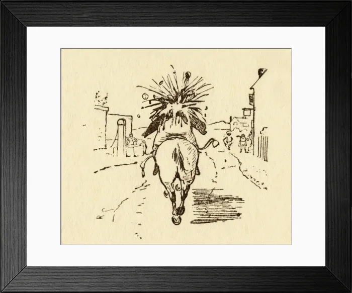 Framed Print : John Gilpins wine bottles explode, 1878, (c1918). Creator: Randolph Caldecott Framed Print : John Gilpins wine bottles explode, 1878, (c1918). Creator: Randolph Caldecott