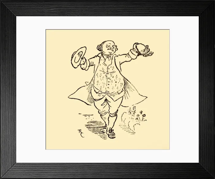 Framed Print : John Gilpins friend lends him a wig and a hat, 1878, (c1918). Creator: Randolph Caldecott Framed Print : John Gilpins friend lends him a wig and a hat, 1878, (c1918). Creator: Randolph Caldecott