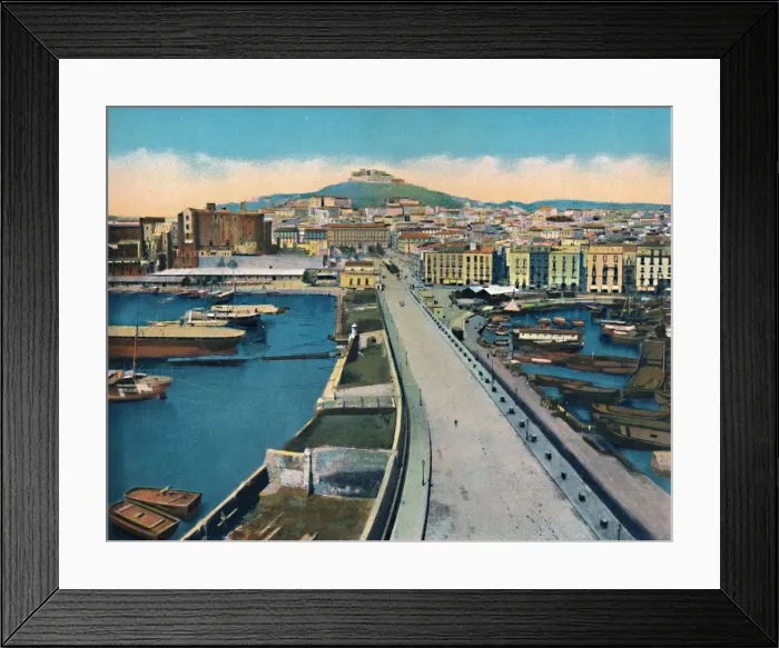 Framed Print : Napoli - Via Molo Col Castel S. Elmo, c1900. Creator: Unknown Framed Print : Napoli - Via Molo Col Castel S. Elmo, c1900. Creator: Unknown