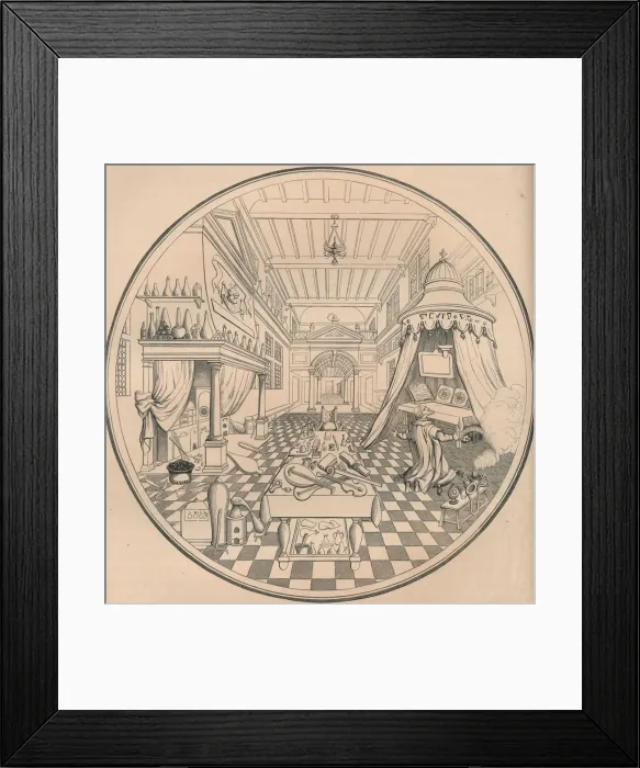 Framed Print : The Alchemist, 16th century, (1849). Creator: Bisson & Cottard Framed Print : The Alchemist, 16th century, (1849). Creator: Bisson & Cottard