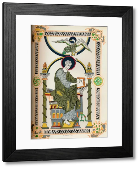 Framed Print : Saint writing, (1849). Creator: Thurwanger Framed Print : Saint writing, (1849). Creator: Thurwanger