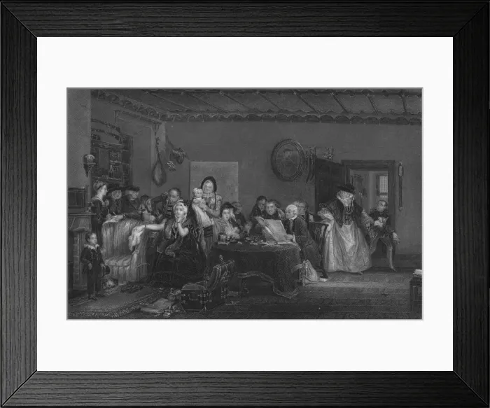 Framed Print : Reading the Will, c1820. Creator: William Greatbach Framed Print : Reading the Will, c1820. Creator: William Greatbach