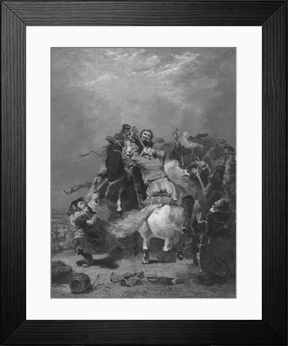 Framed Print : Attack on the Smugglers, Guy Mannering, c1837. Creator: Cosmo Armstrong Framed Print : Attack on the Smugglers, Guy Mannering, c1837. Creator: Cosmo Armstrong