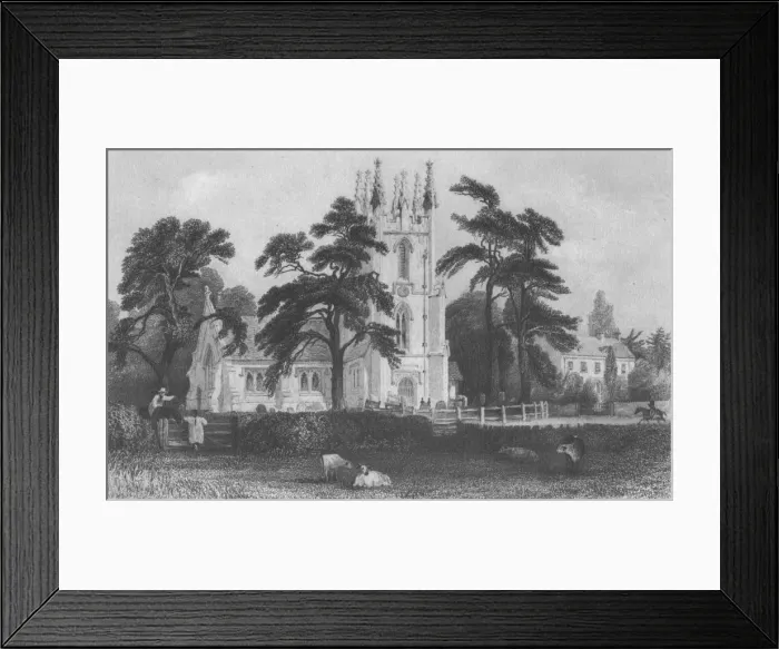 Framed Print : Windlesham Church, mid 19th century. Creator: E Radclyffe Framed Print : Windlesham Church, mid 19th century. Creator: E Radclyffe