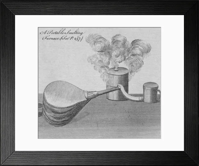 Framed Print : A Portable Smelting Furnace, 1761. Creator: Unknown Framed Print : A Portable Smelting Furnace, 1761. Creator: Unknown
