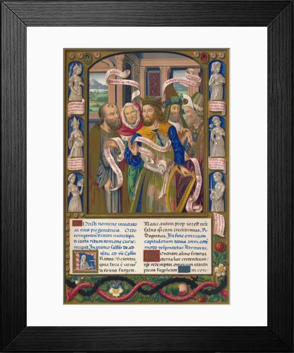 Framed Print : King with harp, (1849). Creator: H Moulin Framed Print : King with harp, (1849). Creator: H Moulin