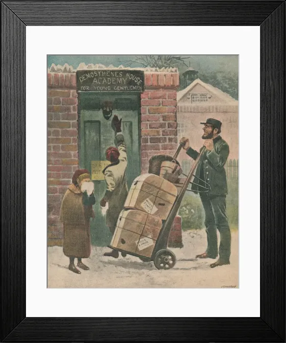 Framed Print : Back to School, 1895. Creator: Unknown
